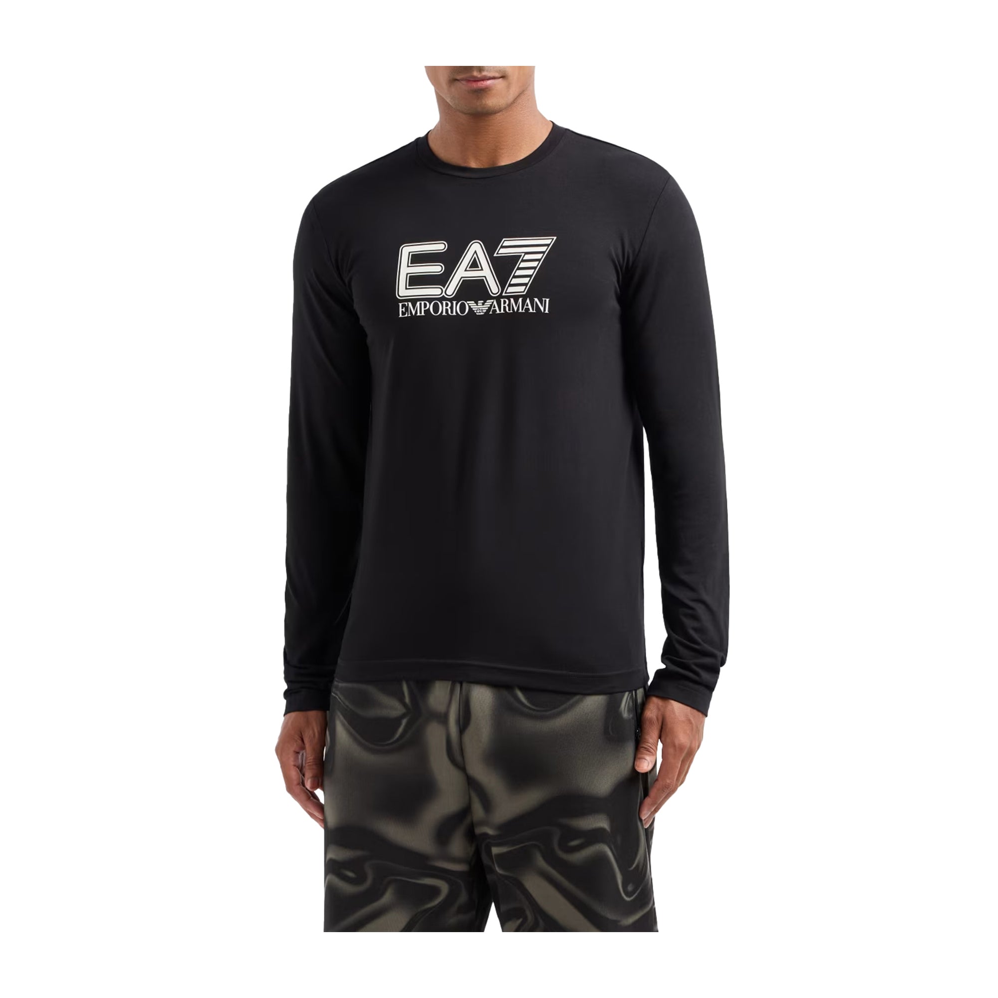 EA7 T-shirt Uomo Manica Lunga Nero