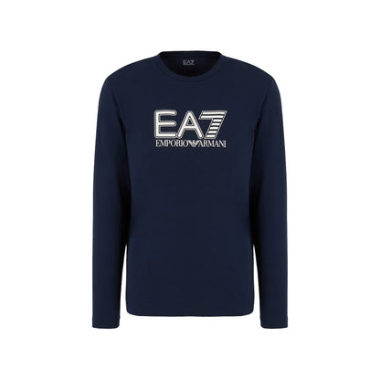 EA7 T-shirt Uomo Manica Lunga Blu scuro