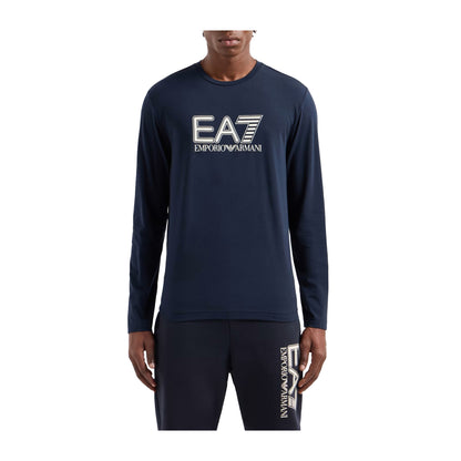 EA7 T-shirt Uomo Manica Lunga Blu scuro