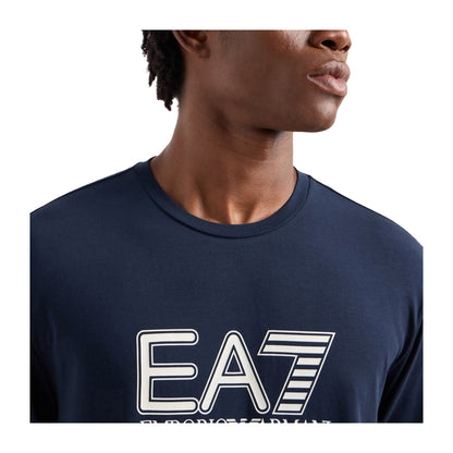 EA7 T-shirt Uomo Manica Lunga Blu scuro