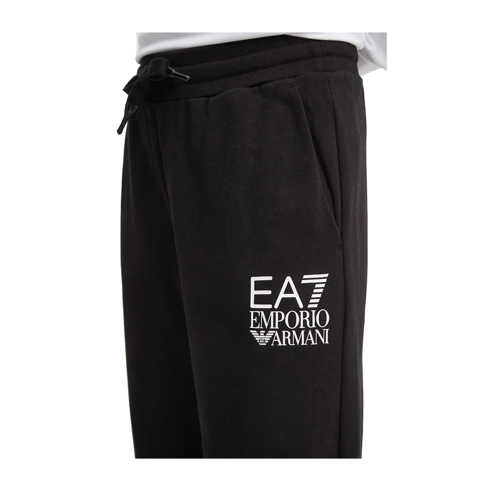 EA7 Pantaloni Tuta Donna tinta unita nera con logo