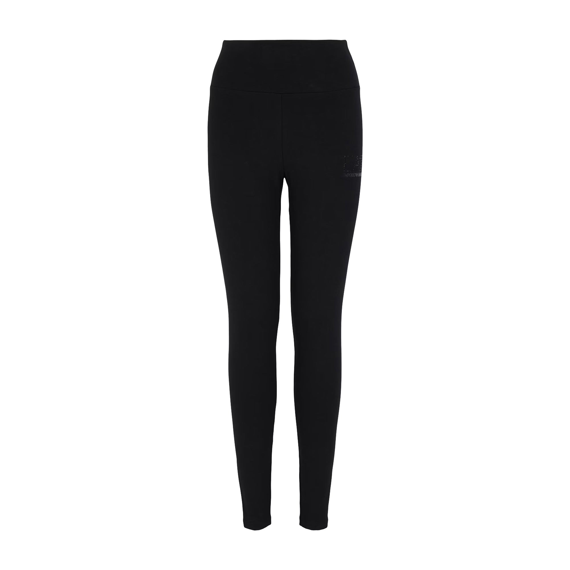 EA7 Leggings Donna Logo Series in misto cotone Nero