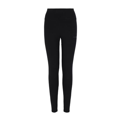 EA7 Leggings Donna Logo Series in misto cotone Nero