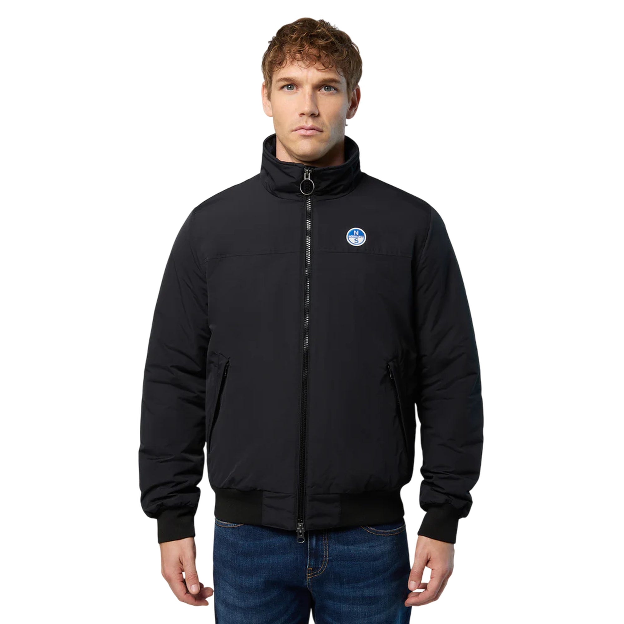 Giacca Uomo Sailor in nylon nero modello frontale