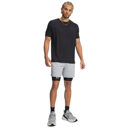 Shorts Uomo UA Vanish Woven DC Grigio modello frontale