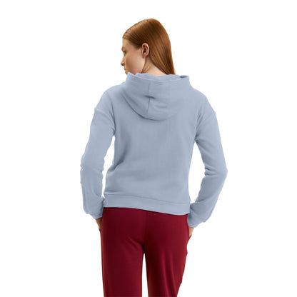 Felpa Donna con zip e dettagli ricamati modella retro