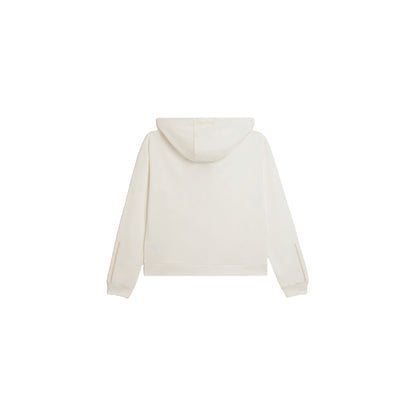 Felpa Donna con zip e dettagli ricamati bianca retro