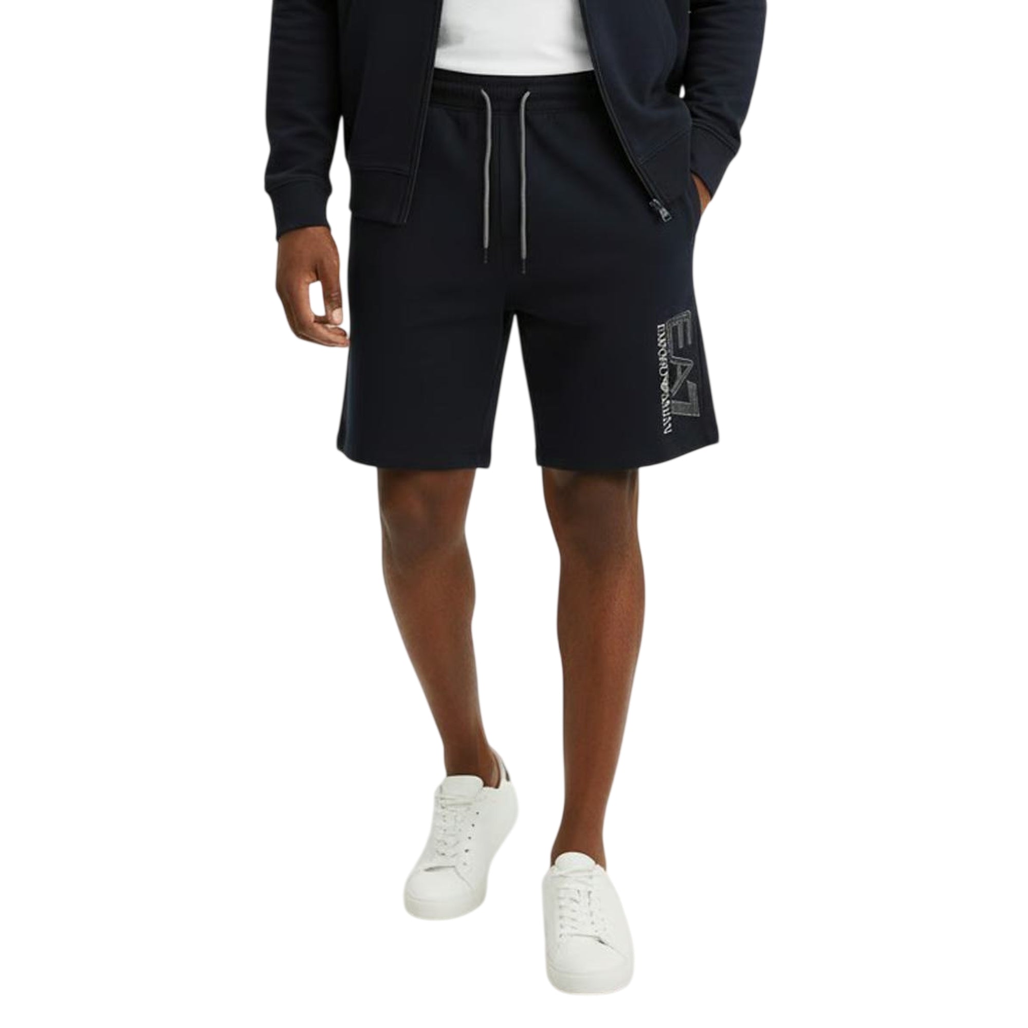 Bermuda Uomo Blu, con stampa logo sulla gamba