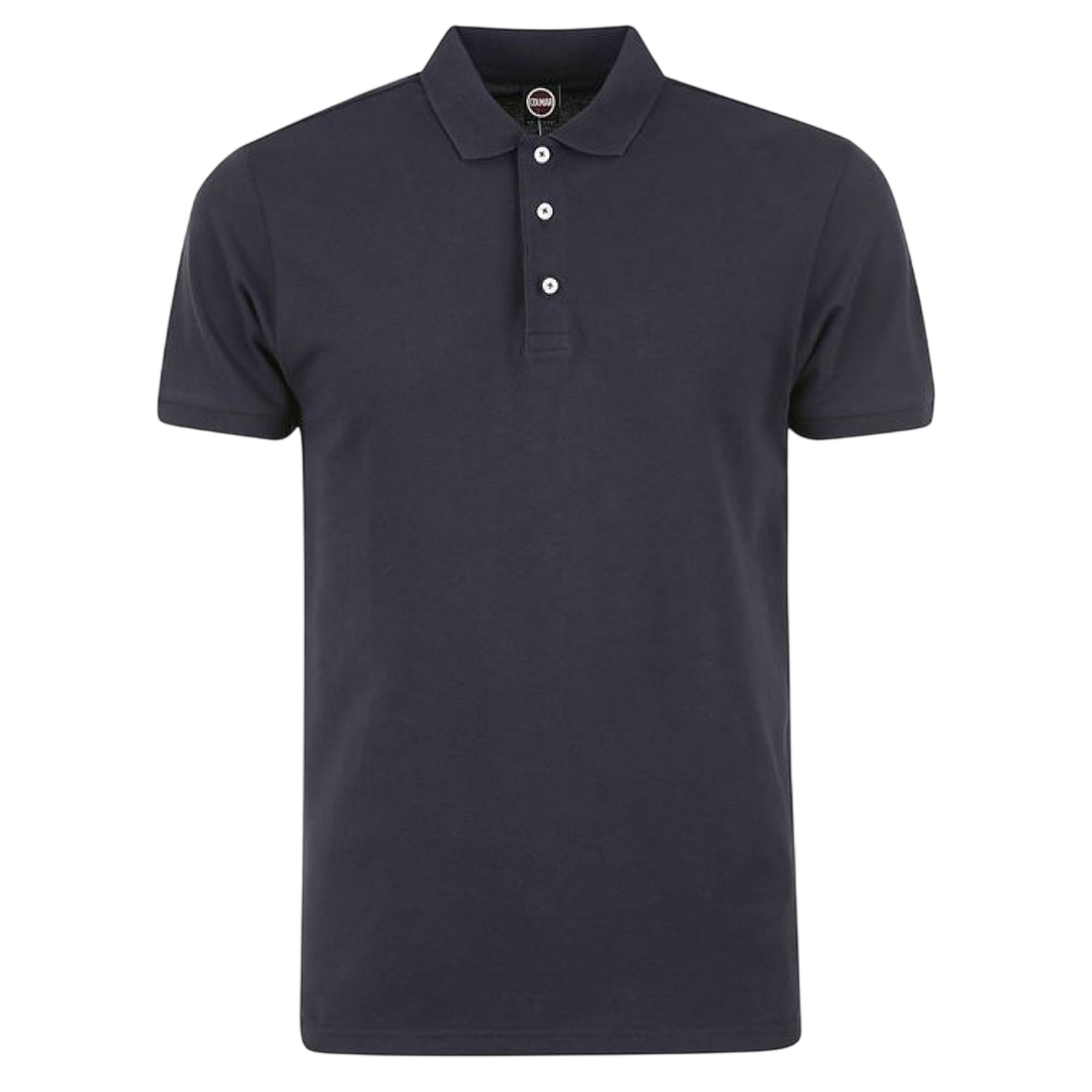 Polo Uomo Blu tinta unita, in cotone, con patch logo