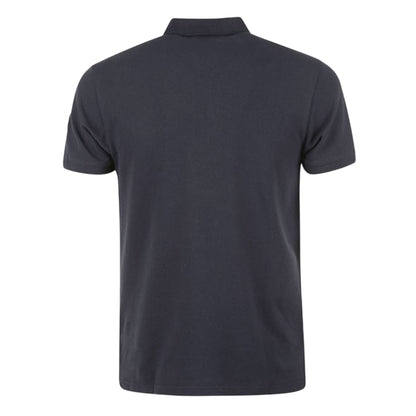 Polo Uomo Blu tinta unita, in cotone, con patch logo
