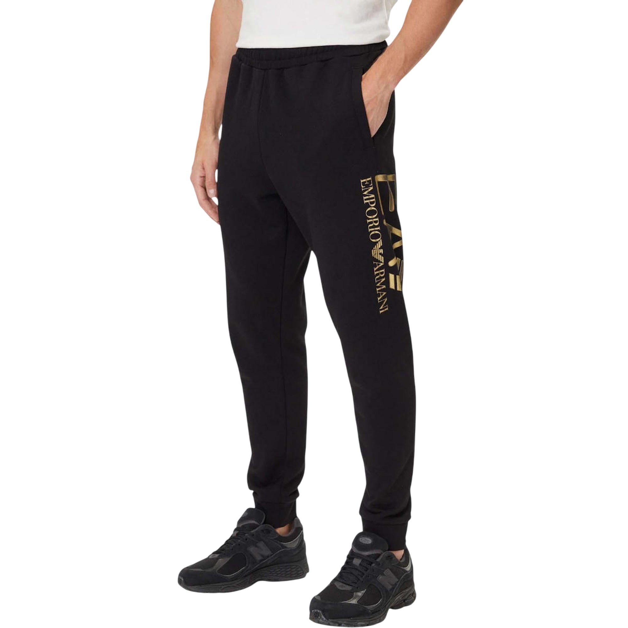 Pantalone Uomo sportivo, da tuta, con stampa logo Oro