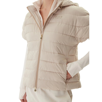 Piumino Donna corto, imbottito, con maniche corte e cappuccio