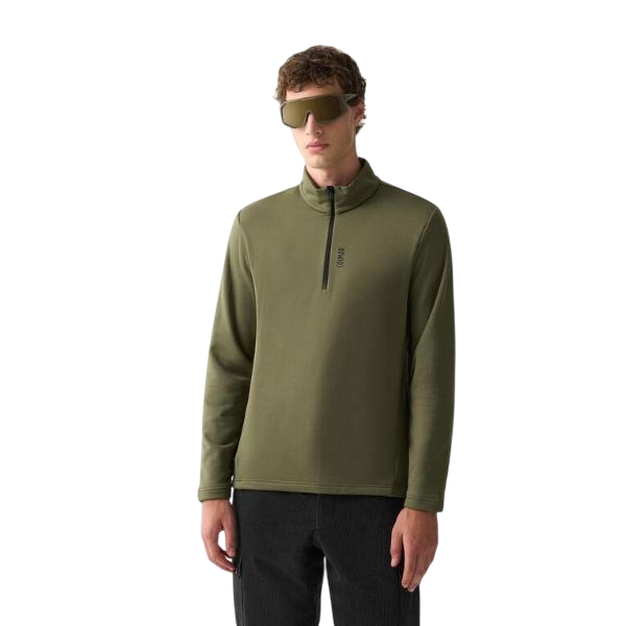 Maglia Termica Uomo con zip 1/4 Verde