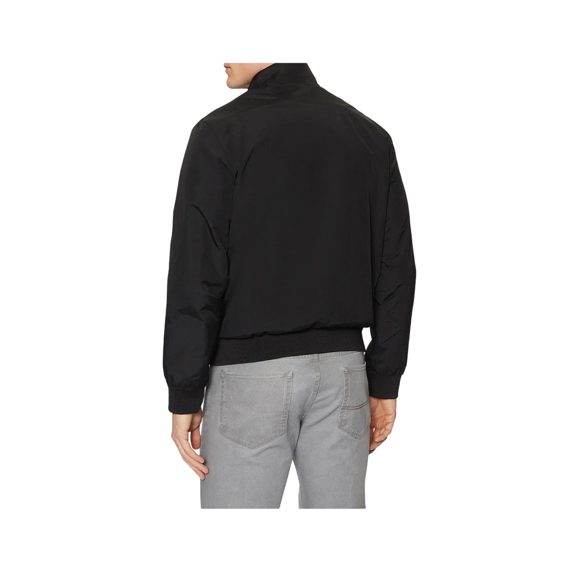 Bomber Uomo Nero, con iconico logo stampato sul petto e chiusura zip frontale