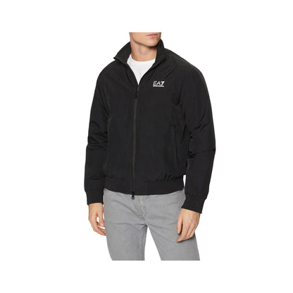 Bomber Uomo Nero, con iconico logo stampato sul petto e chiusura zip frontale