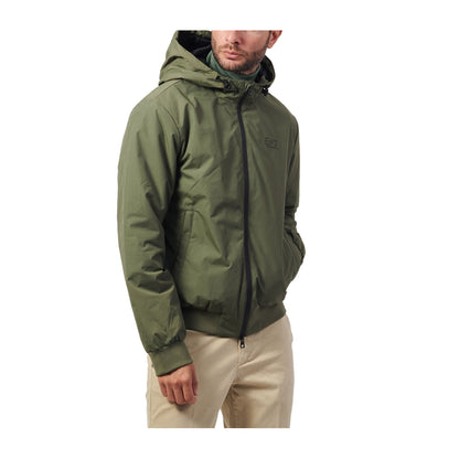 EA7 Giacca Uomo Sportiva Verde con Cappuccio Regular Fit