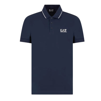 Polo Uomo con colletto dotato di riga a contrasto e stampa logo 