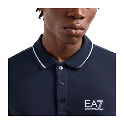 EA7 Polo Uomo Core Identity Manica lunga Blu