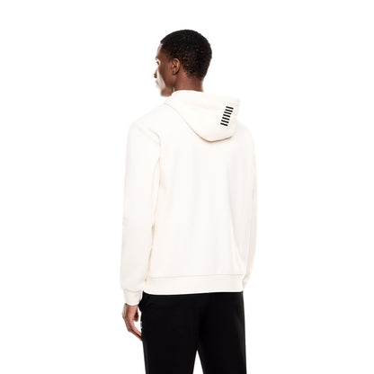 Felpa Uomo con full zip Bianco modello retro