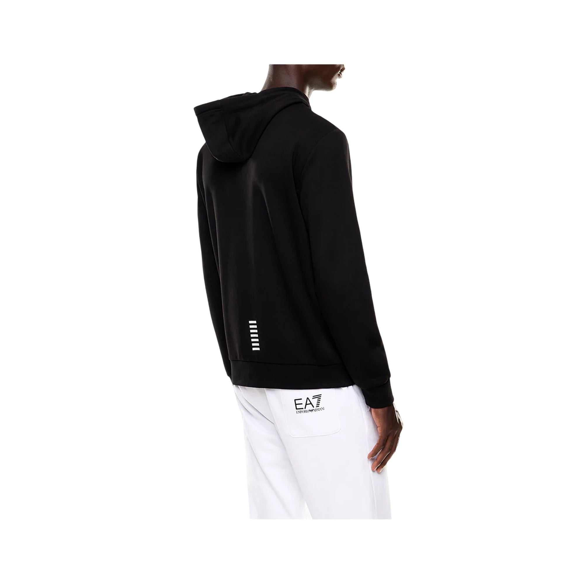 Felpa Uomo con full zip Nero modello retro