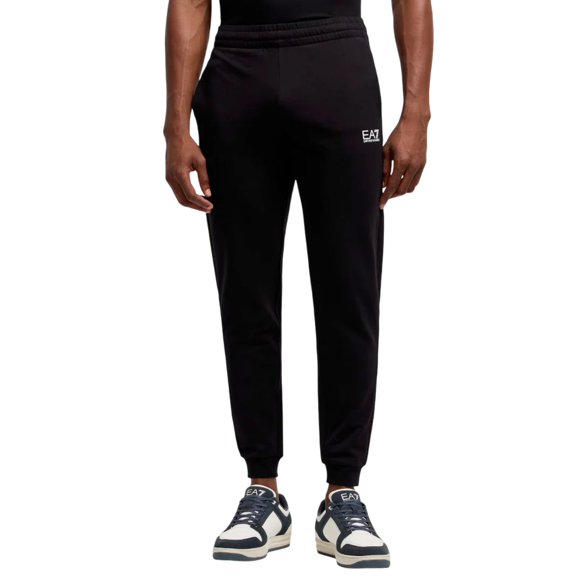 Pantaloni Jogger Uomo Core identity in cotone nero modello frontale