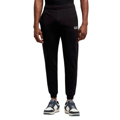 Pantaloni Jogger Uomo Core identity in cotone nero modello frontale