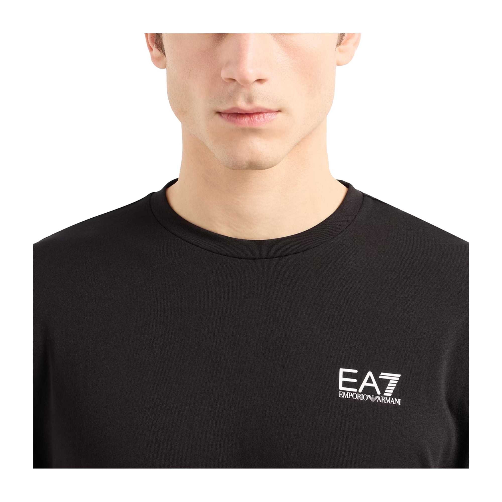 EA7 T-shirt Uomo Nero in Cotone