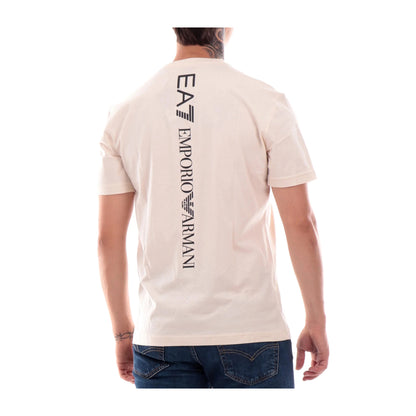 EA7 T-shirt Uomo Beige in Cotone