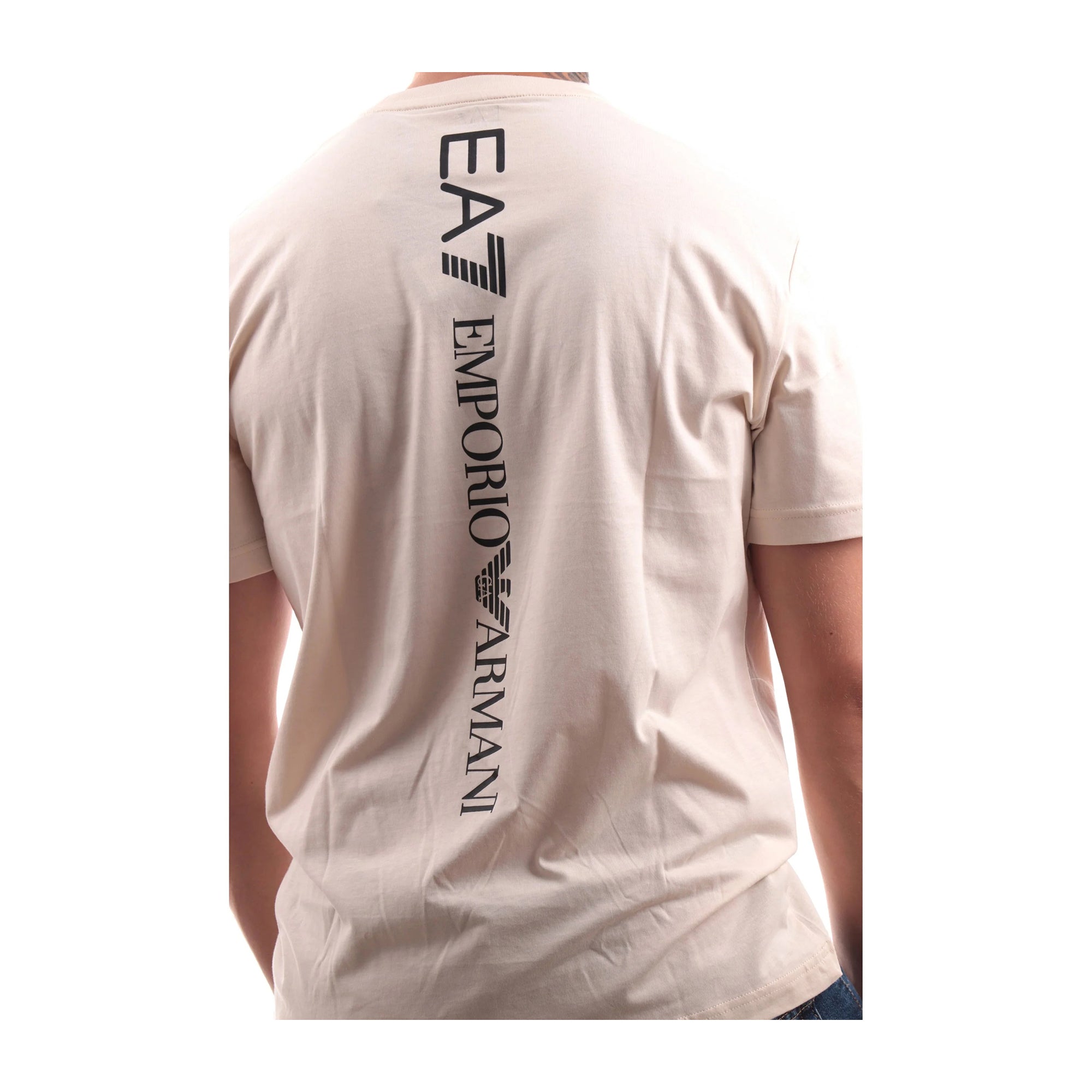 EA7 T-shirt Uomo Beige in Cotone