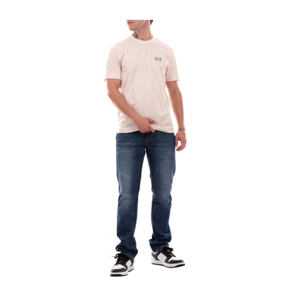 EA7 T-shirt Uomo Beige in Cotone