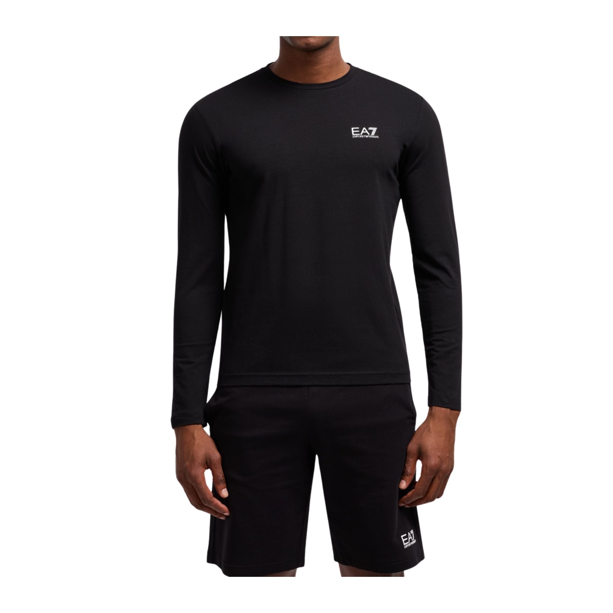 T-shirt Uomo Sporty Core Identity Nero modello frontale