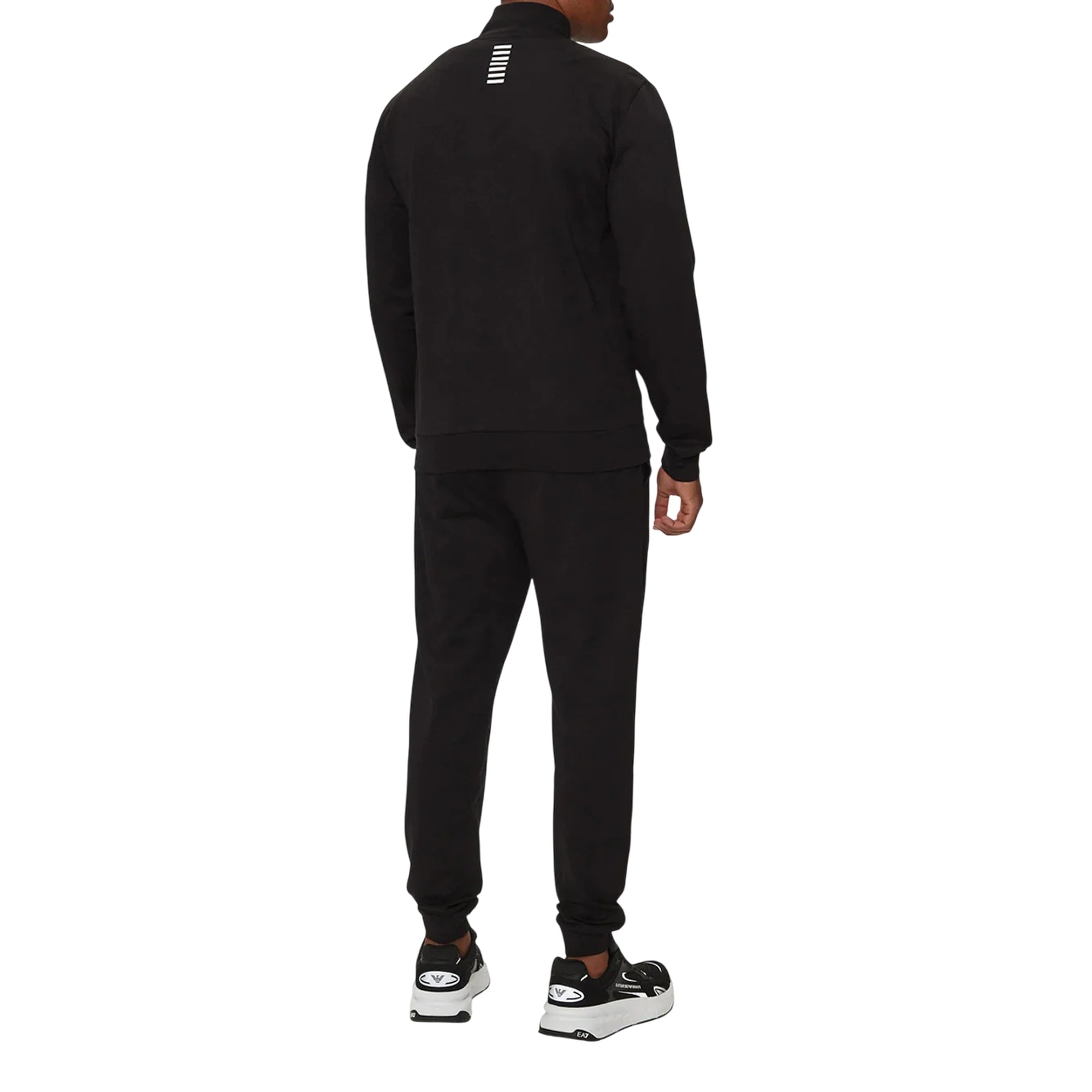 Tuta Uomo Nera, con logo stampato e pantaloni con elastico sul fondo 