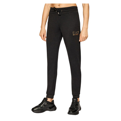 Pantalone Donna Nero, in misto viscosa, con elastico sul fondo