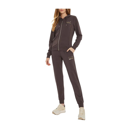 EA7 Tuta Donna Regular fit Marrone con logo oro