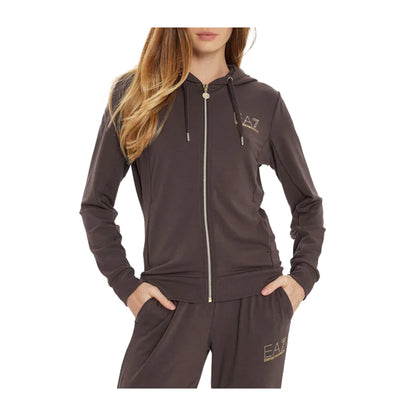 EA7 Tuta Donna Regular fit Marrone con logo oro