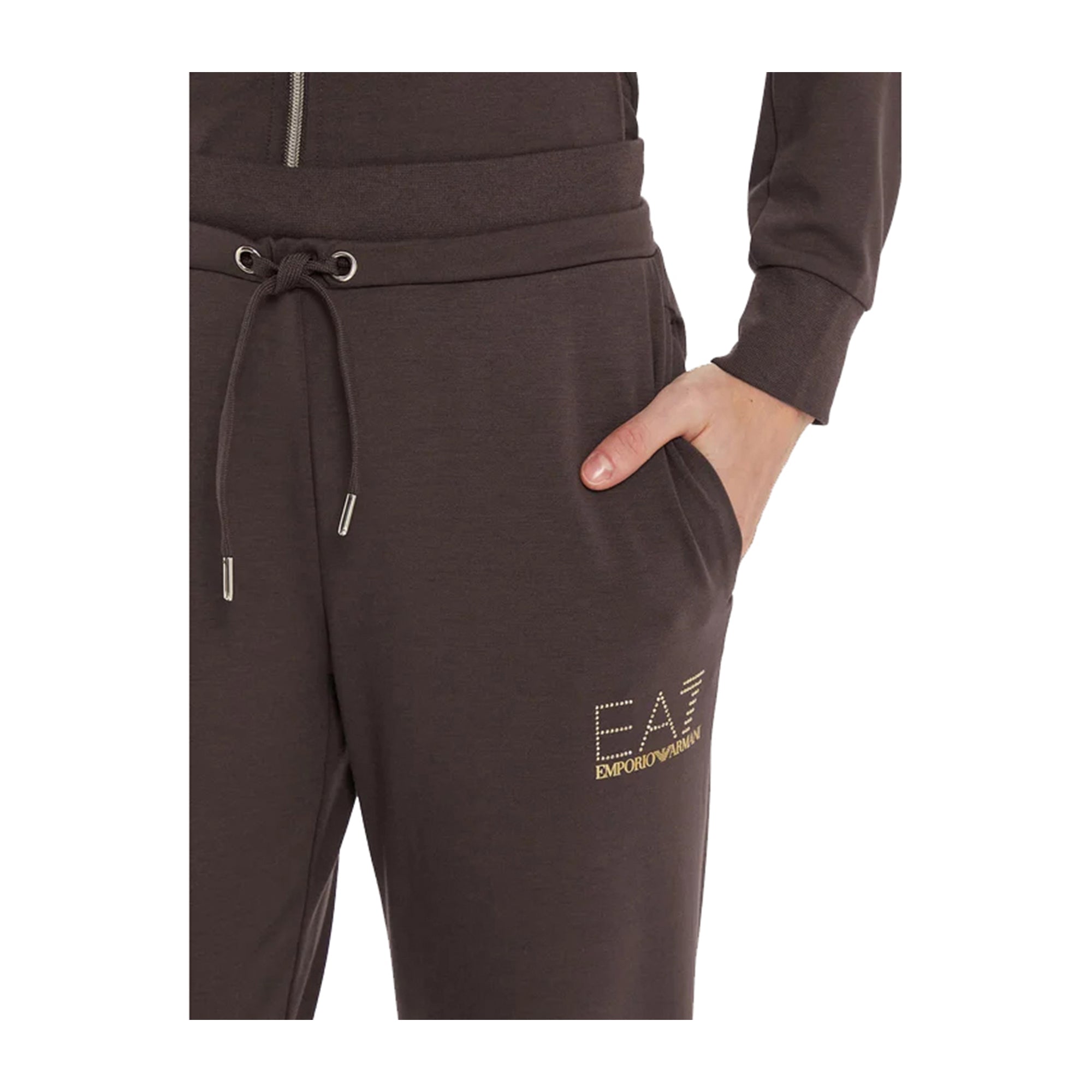 EA7 Tuta Donna Regular fit Marrone con logo oro