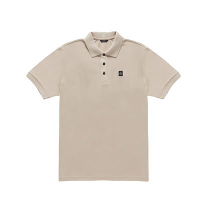 Polo Uomo New Main Beige in cotone, con scollatura tre bottoni 