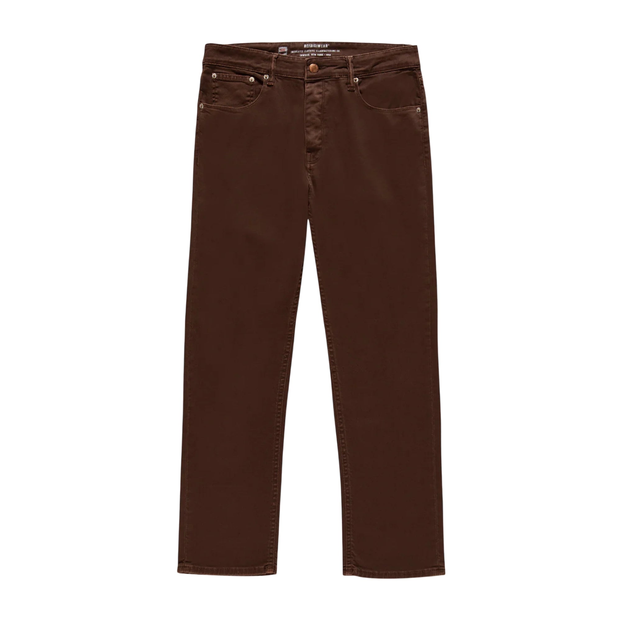 Pantalone Uomo a tinta unita, con cinque tasche, Marrone Scuro