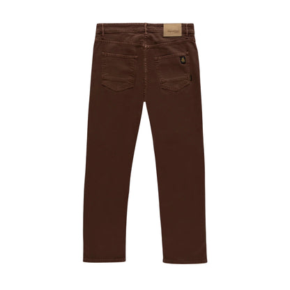 Pantalone Uomo a tinta unita, con cinque tasche, Marrone Scuro