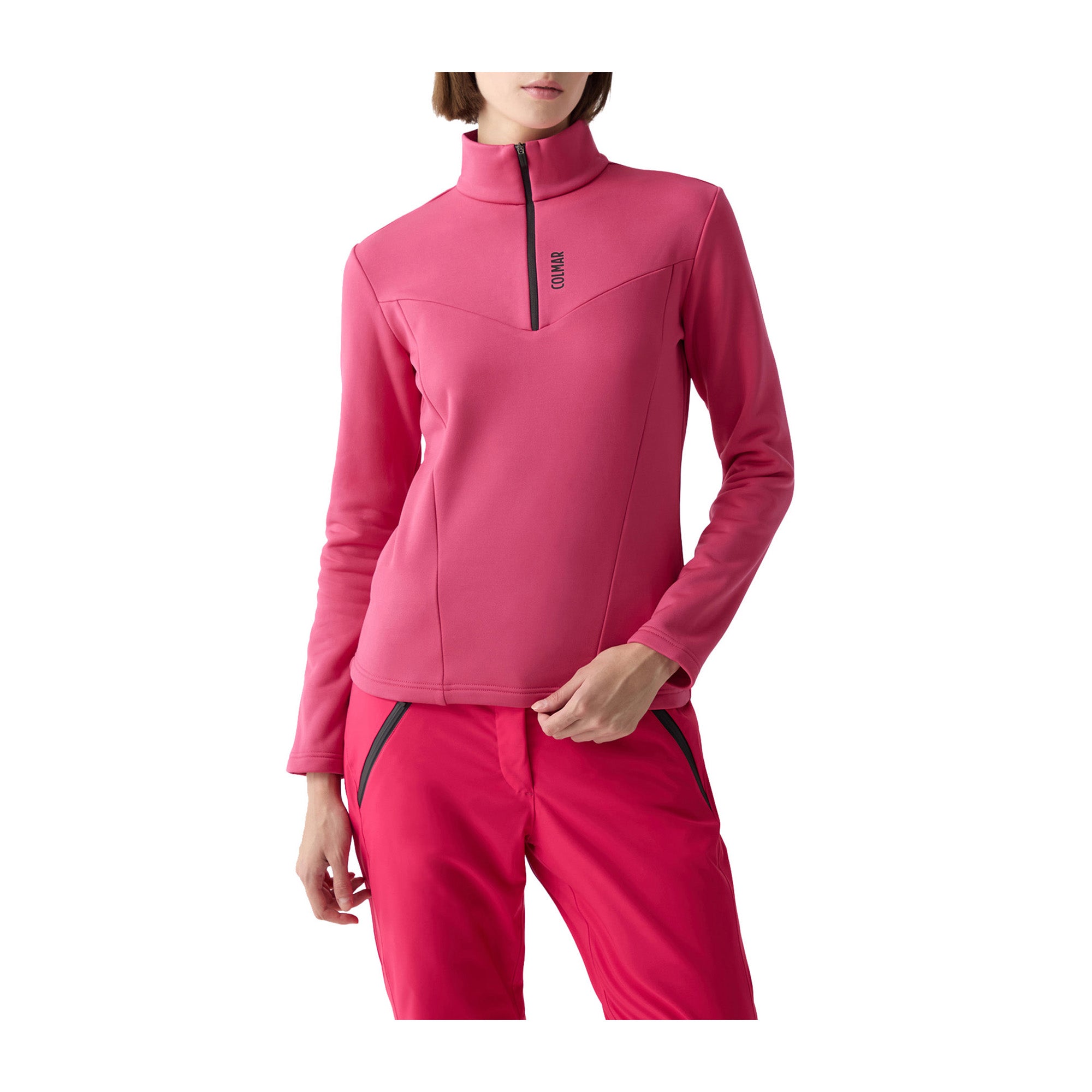 Pile da sci stretch mezza zip Fucsia