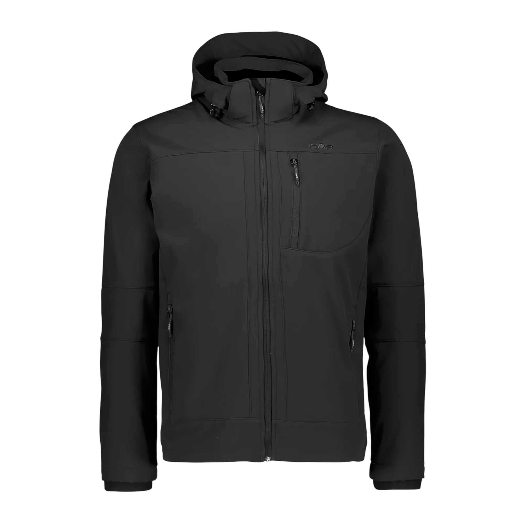 Giacca in softshell Uomo con cappuccio rimovibile Nero