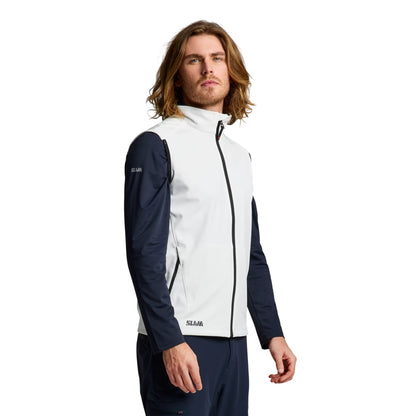 Gilet Uomo Active Softshell Vest Bianco, ergonomico, full zip frontale 