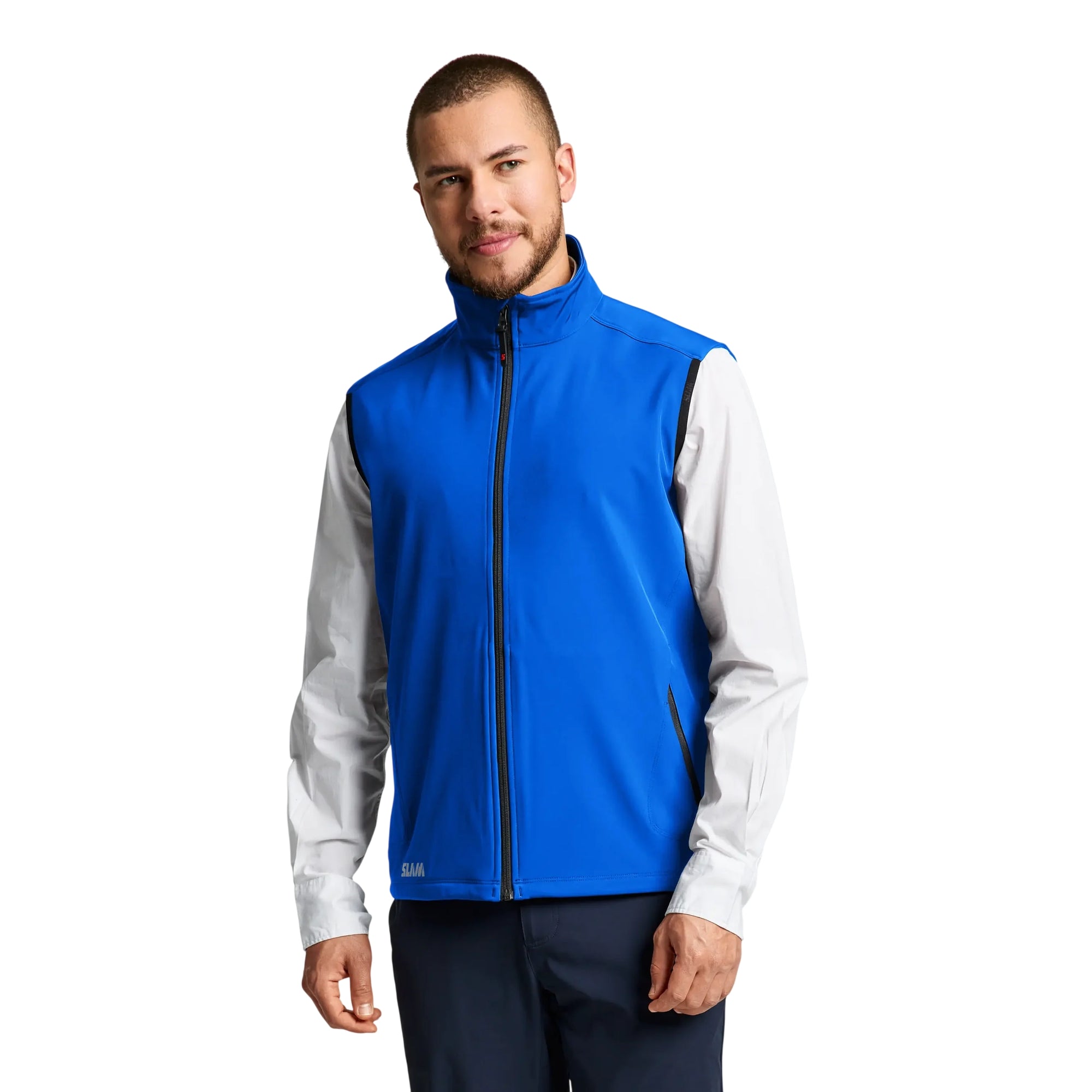 Gilet Uomo Active Softshell Vest Blu Royal, ergonomico, full zip frontale 