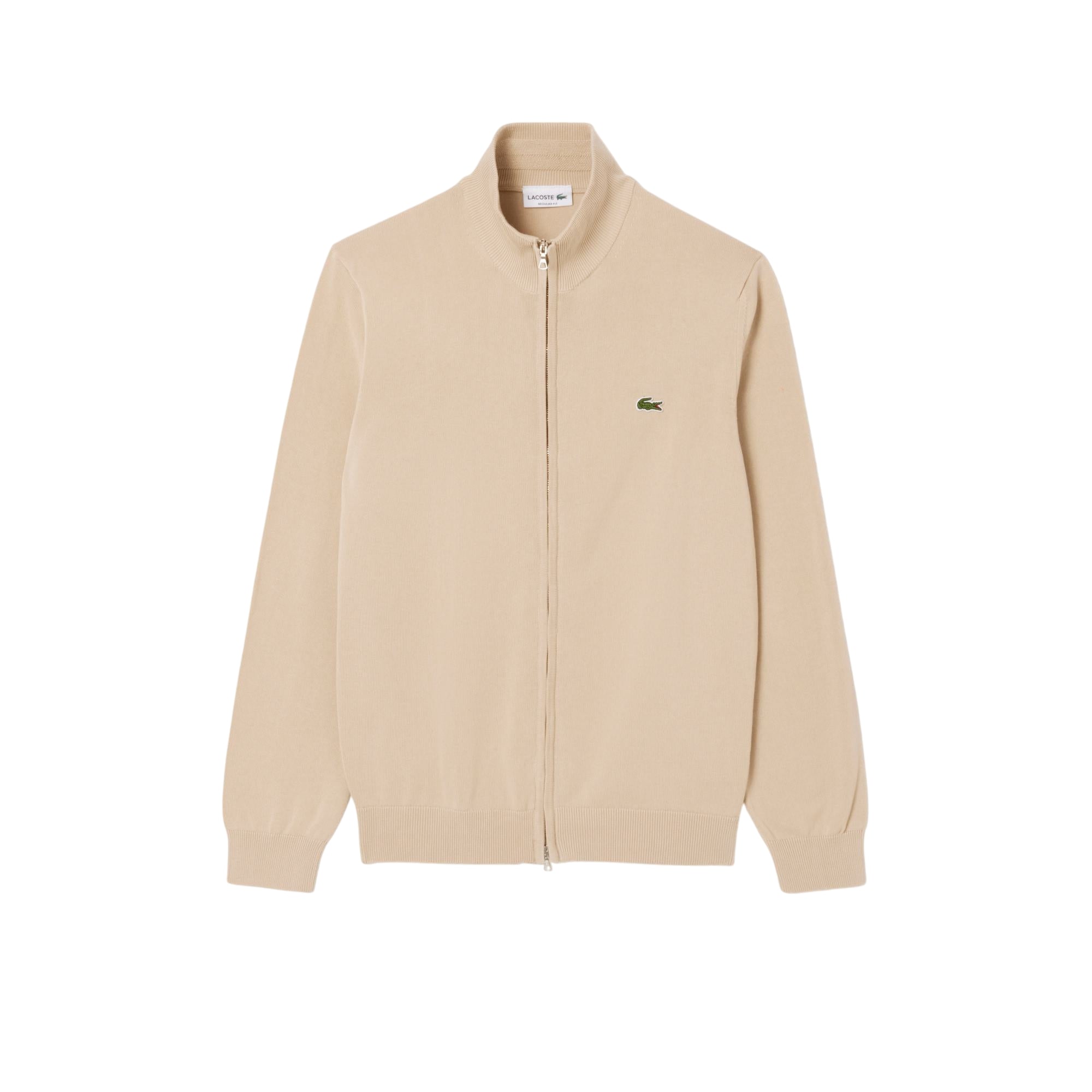 Pullover Uomo full zip, con bordi a costine e coccodrillo iconico