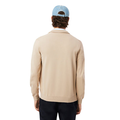 Pullover Uomo full zip, con bordi a costine e coccodrillo iconico