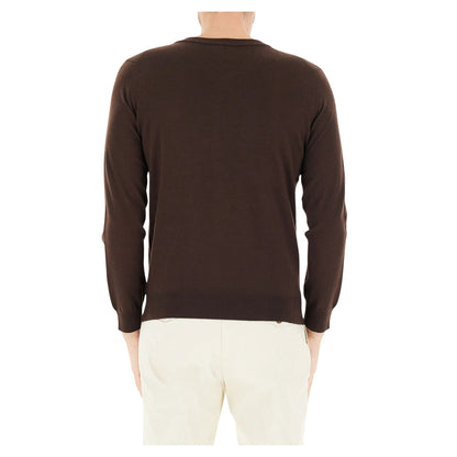 Pullover Uomo con scollo a V marrone modello retro