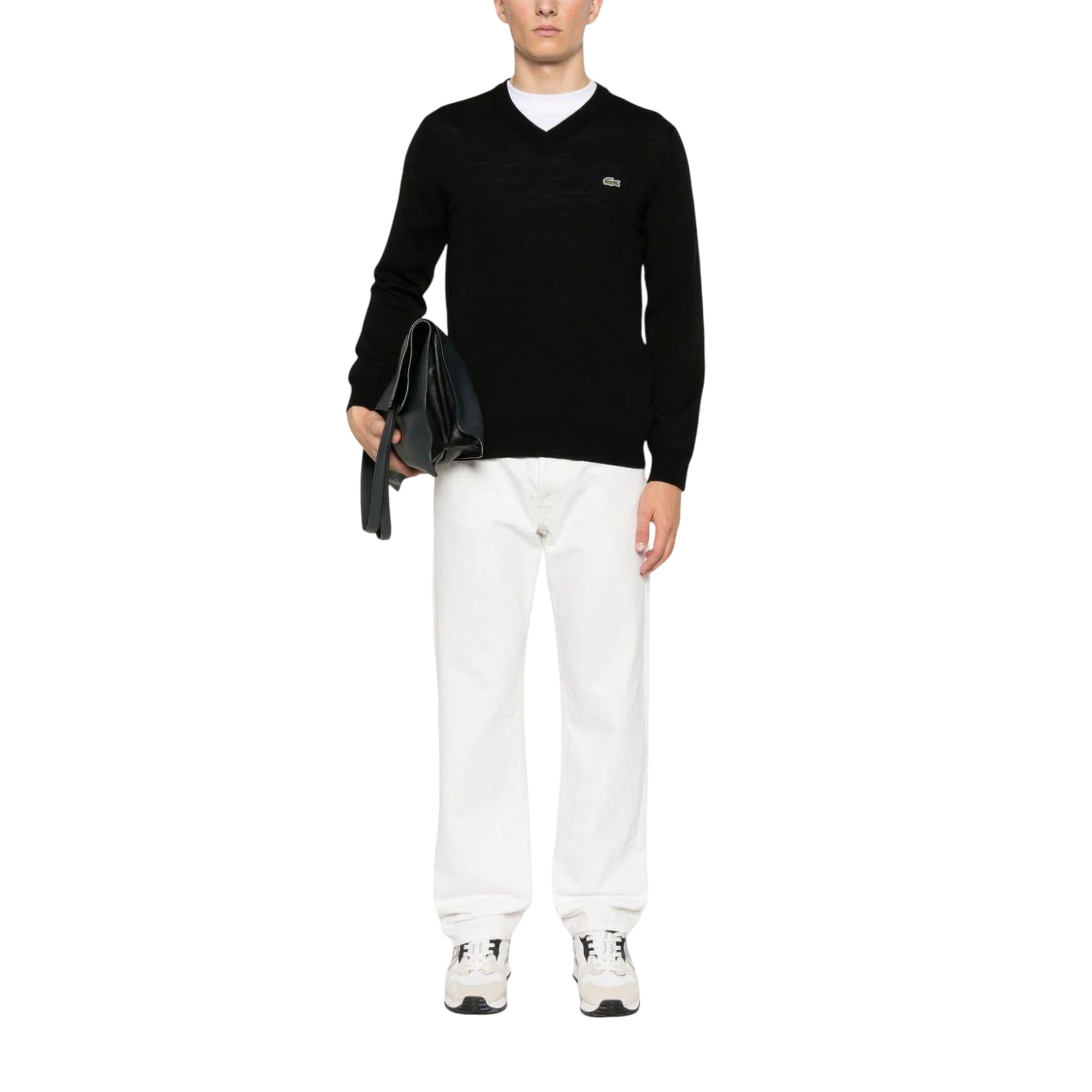 Pullover Uomo in lana, dal design classico, con scollatura a V