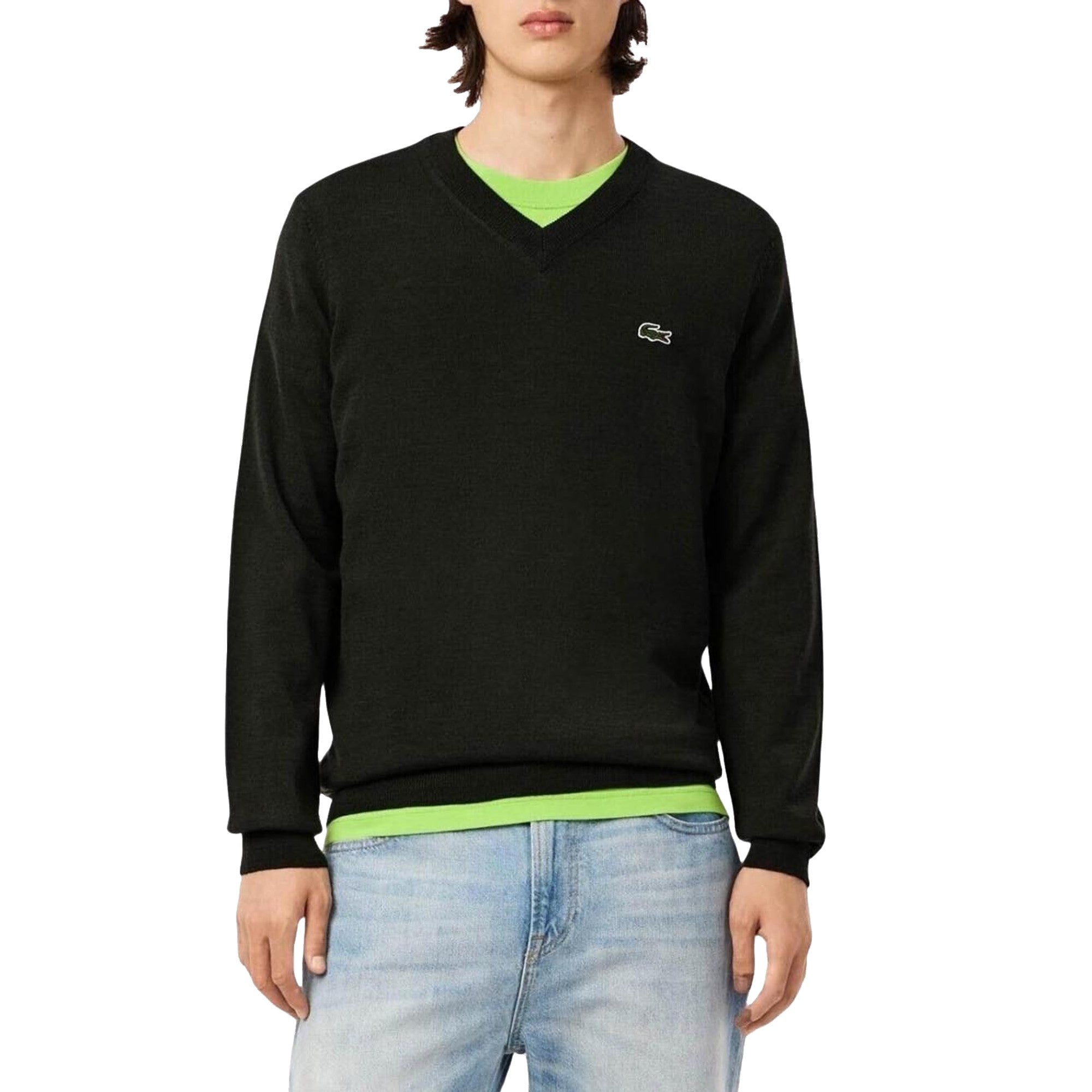 Maglia Uomo Verde in misto lana, dal design minimal