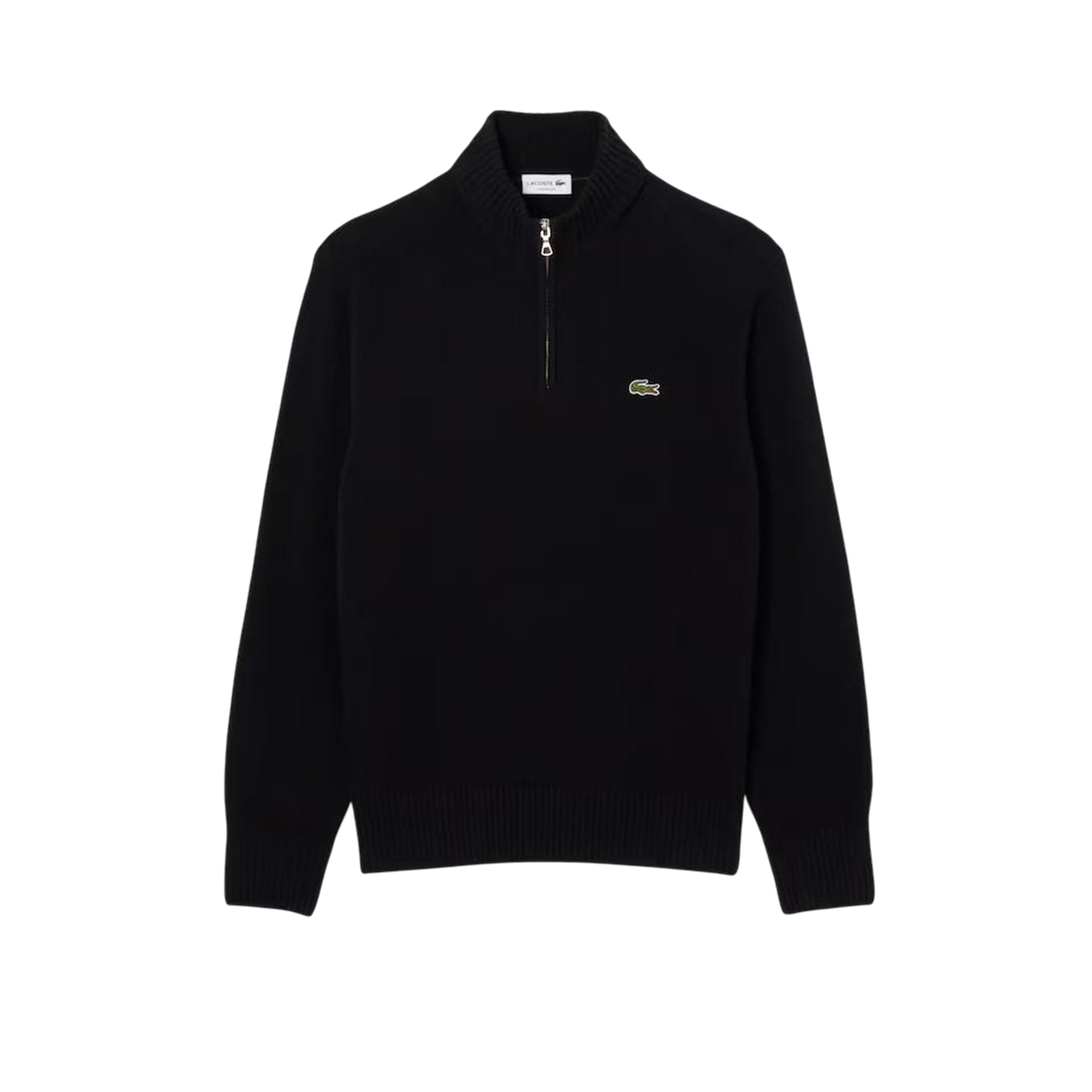 Maglione a collo alto in lana cardata con zip