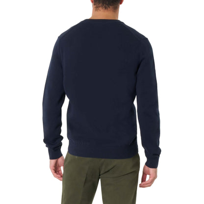 Pullover Uomo con scollo a V Navy modello retro